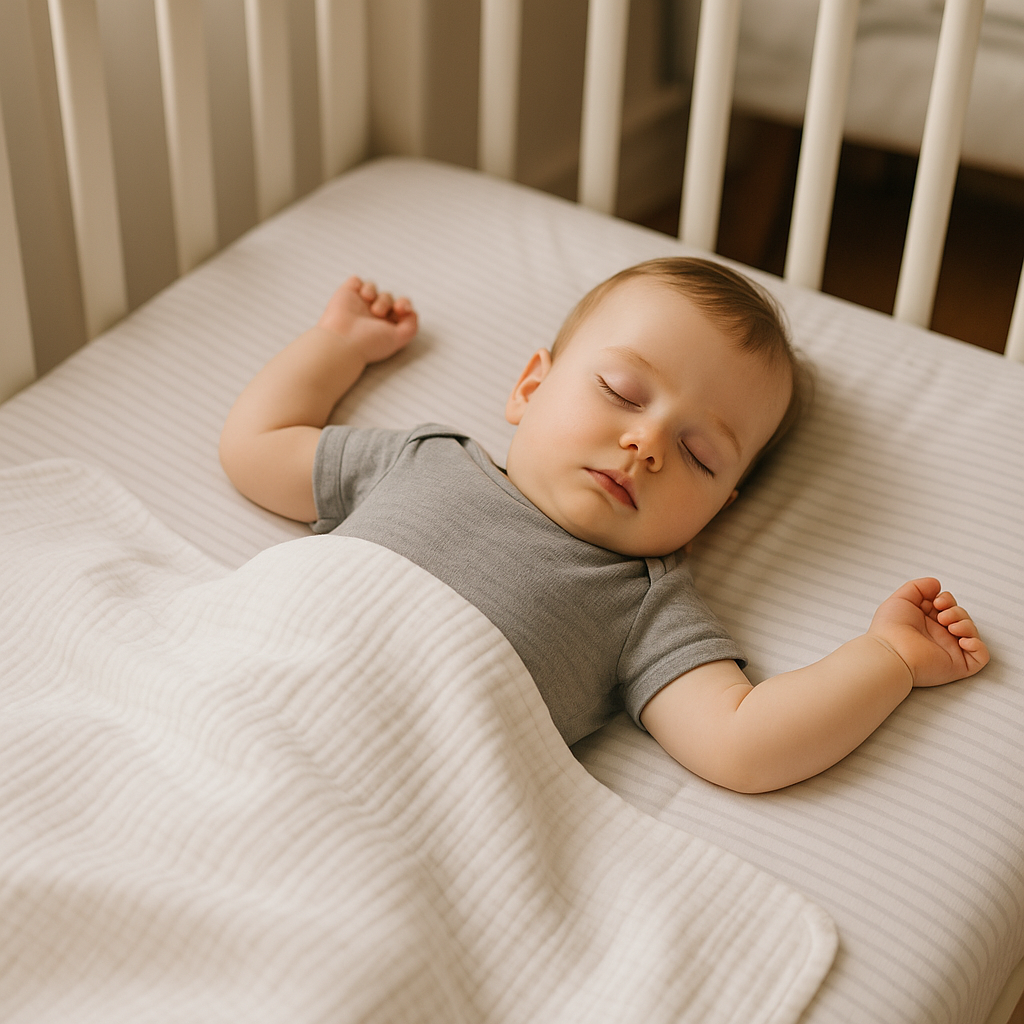 when can baby sleep with blanket