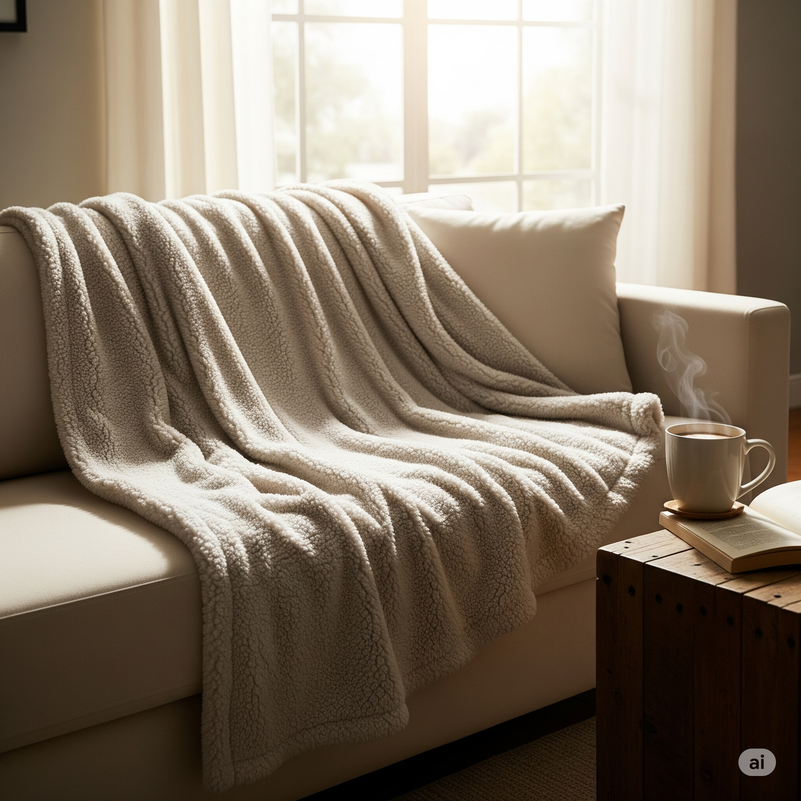 A cozy sherpa blanket