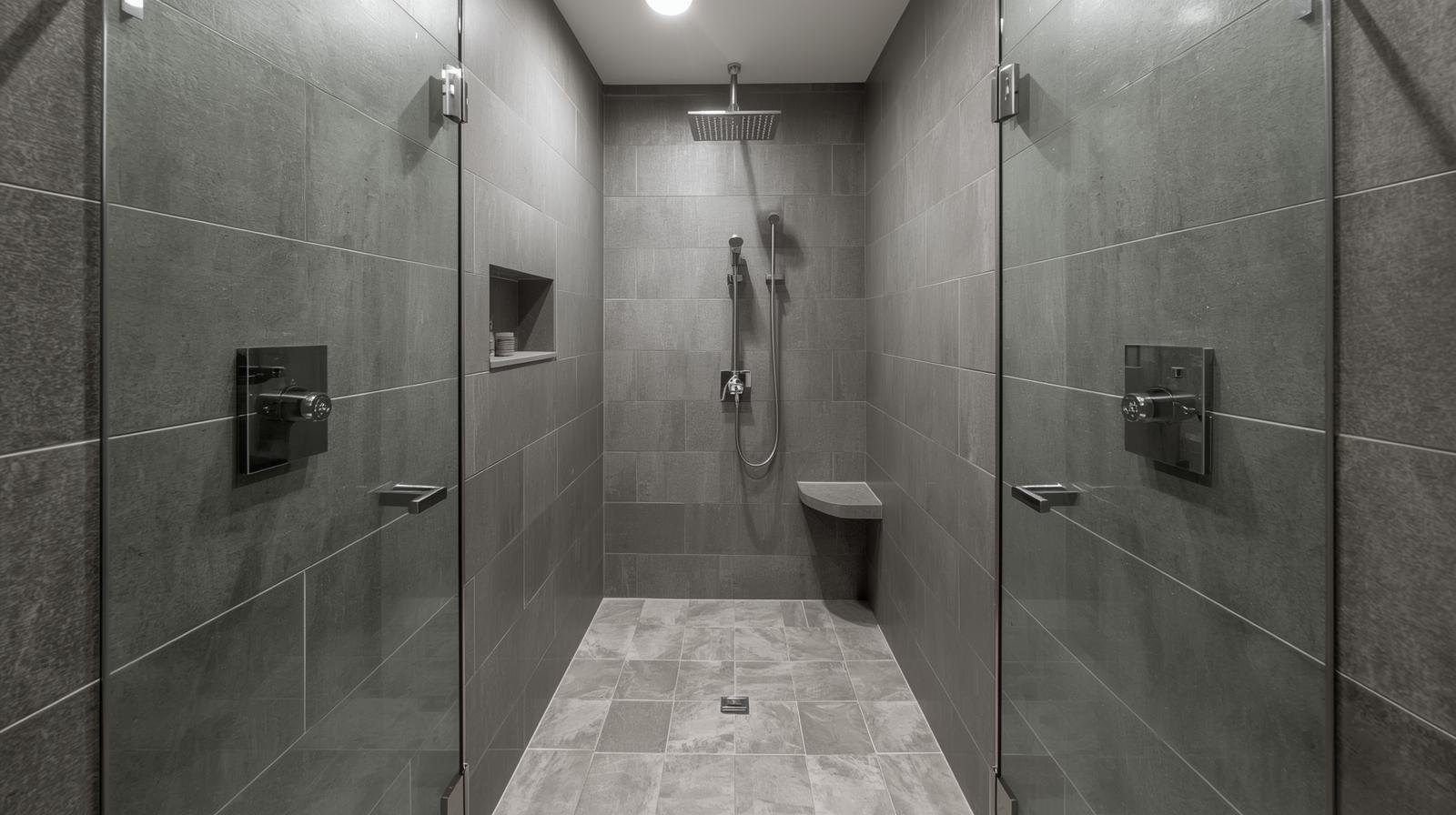 Long and narrow shower design