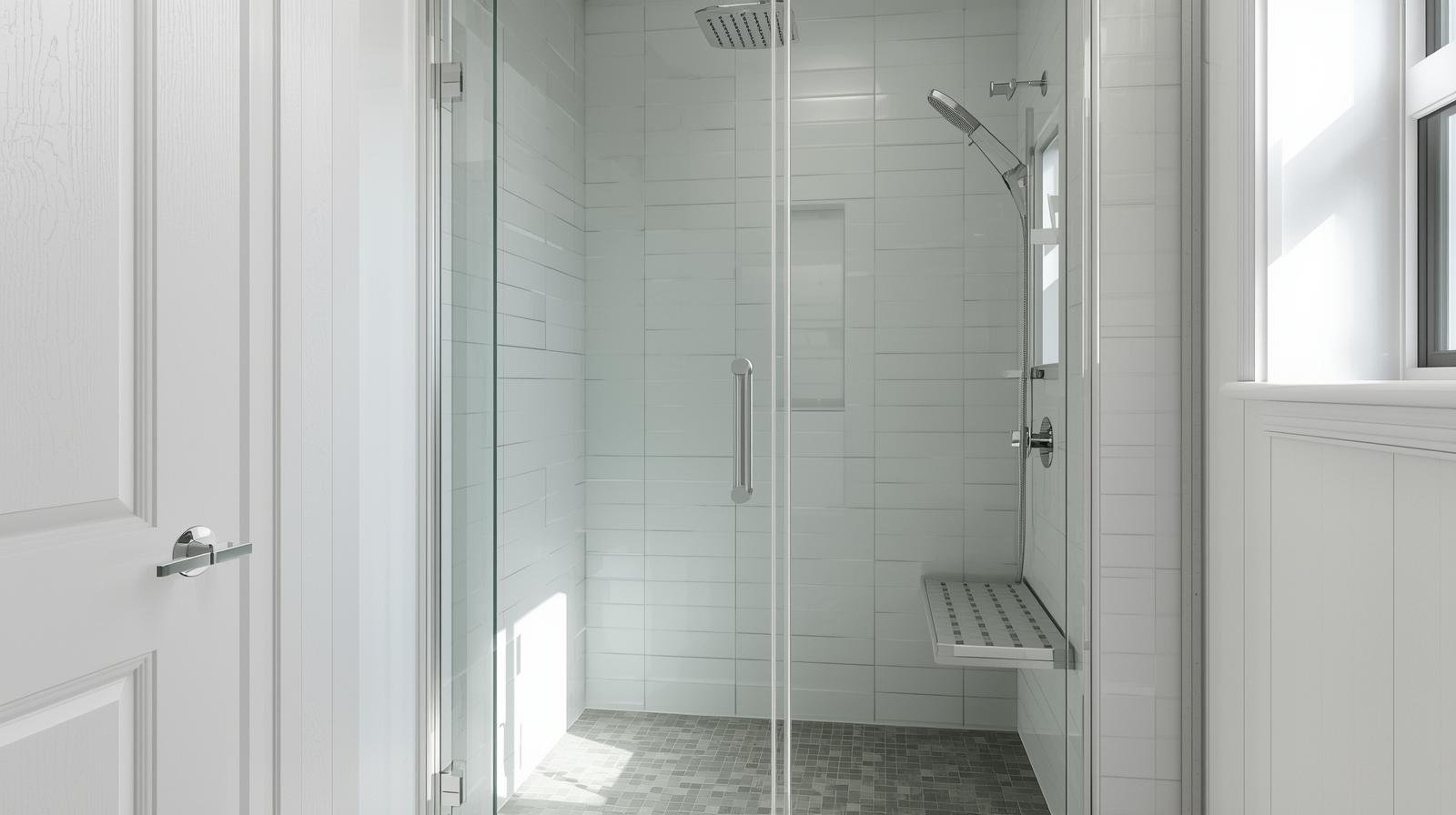 Shower with a compact footprint