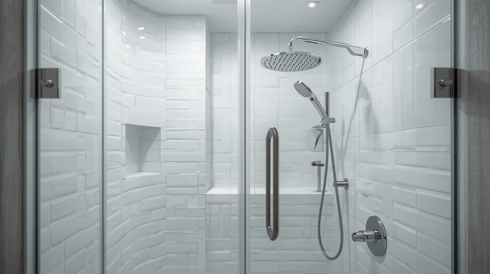 Shower with rounded corners
