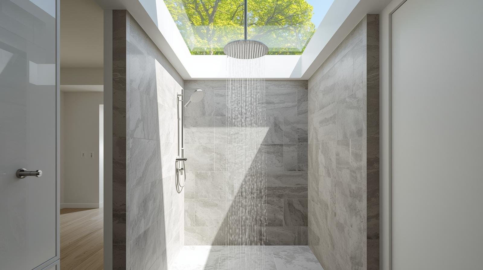 Skylight above a shower