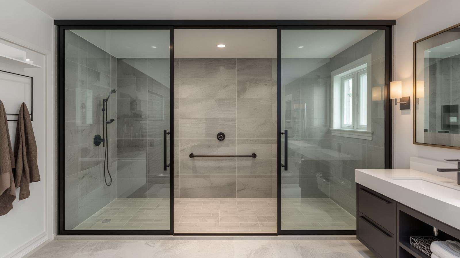 Sliding glass shower door