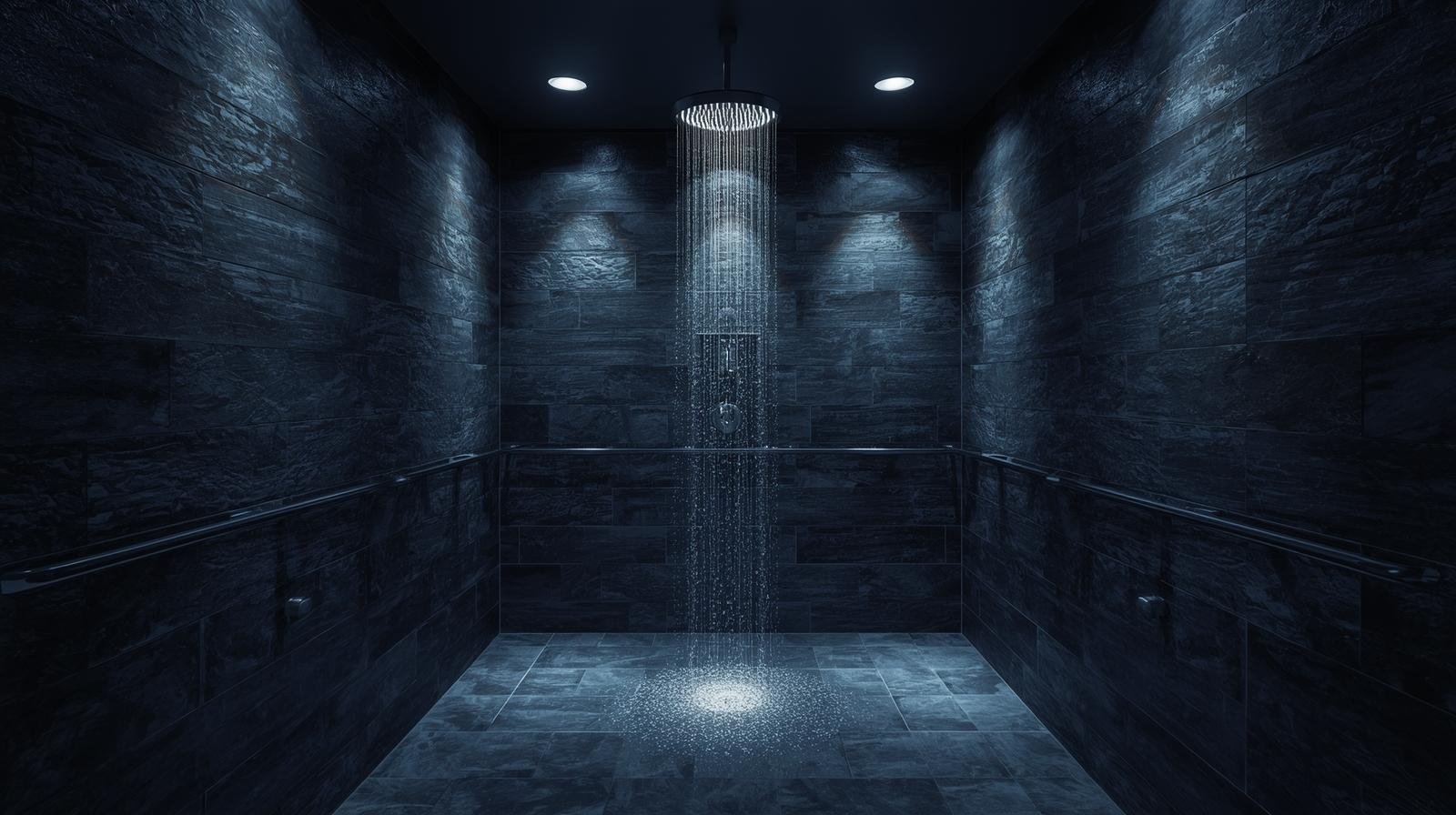Waterproof recessed lighting in shower