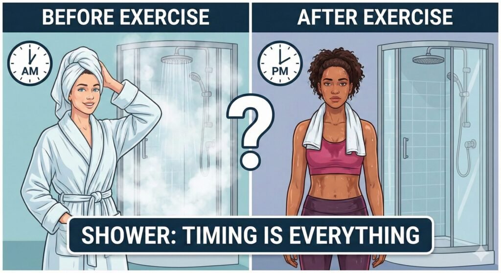 shower before or after exercise
