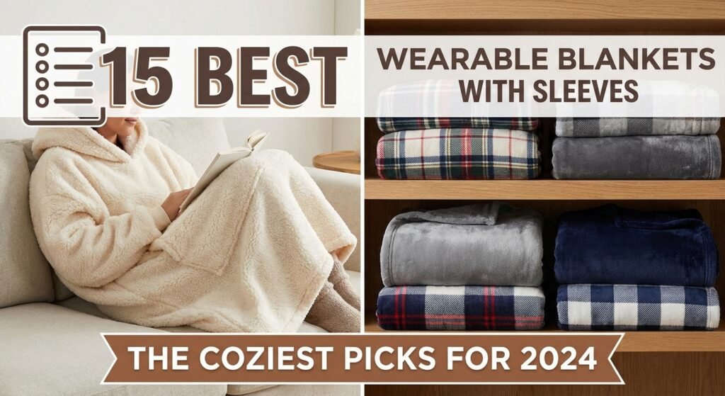 Wearable blankets with sleeves