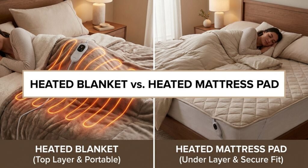 heated blanket vs heated mattress pad