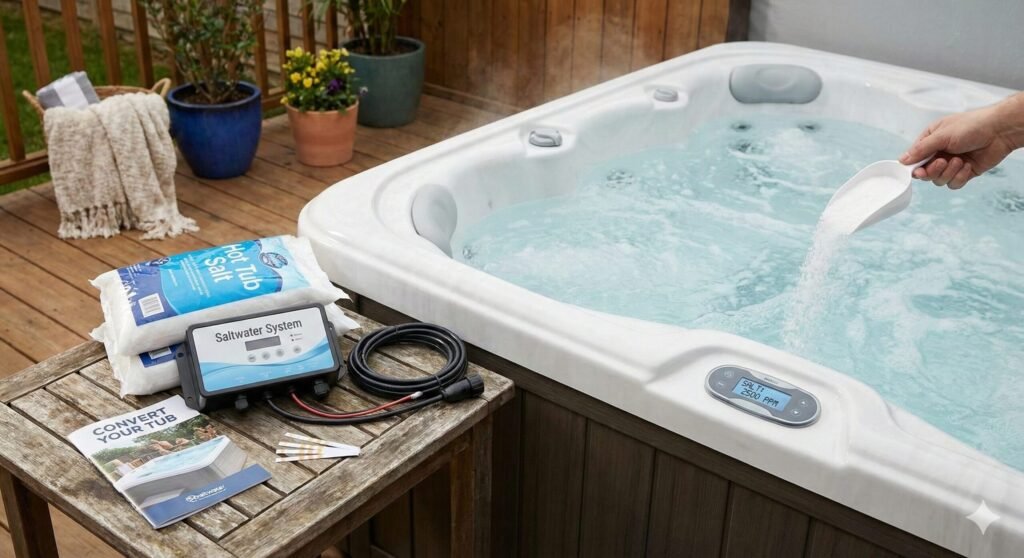 how to convert a hot tub to saltwater