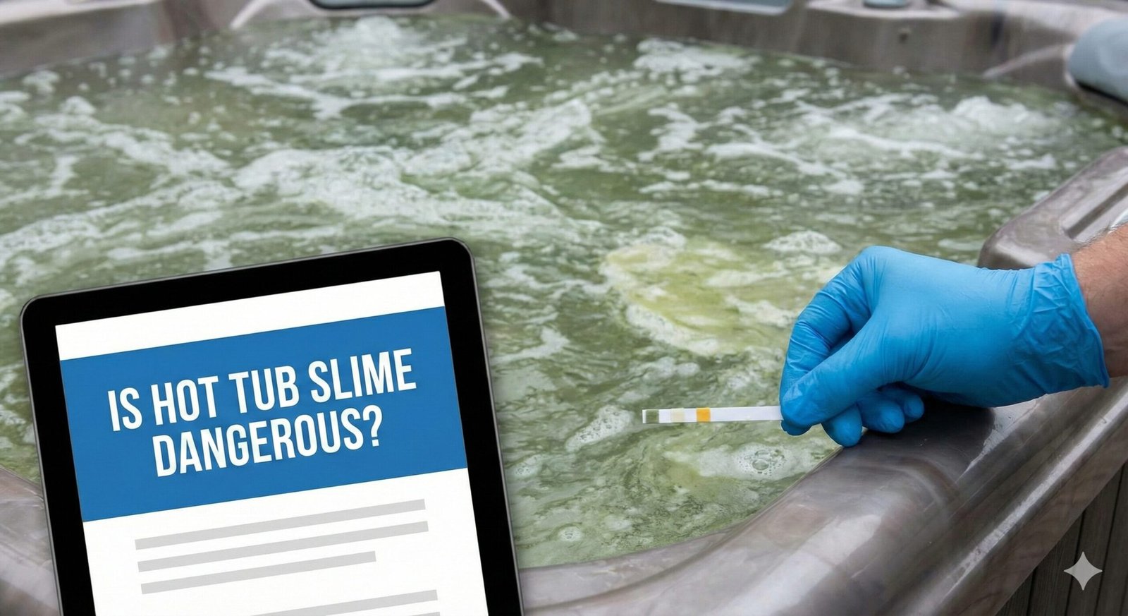 Cloudy hot tub water with slime