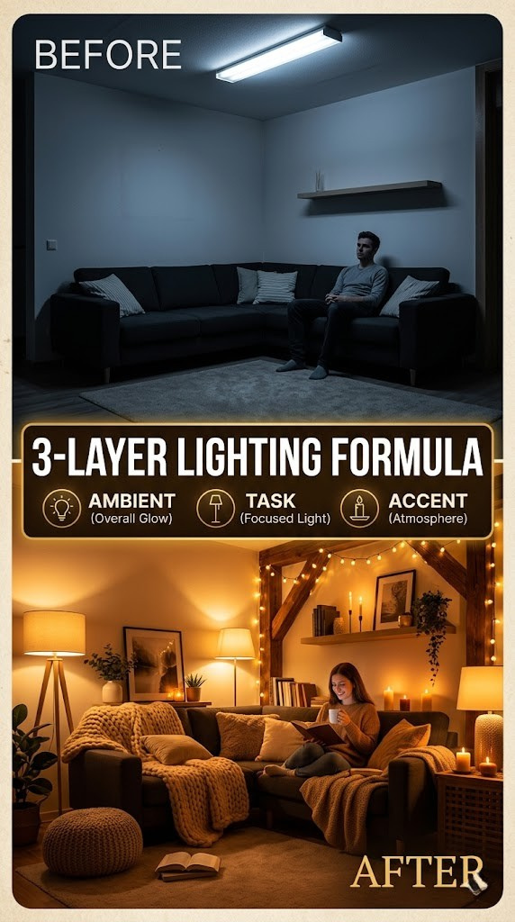 Replace Harsh Lighting With This 3-Layer Lighting Trick